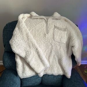 Aerie sherpa 3/4 zip sweater